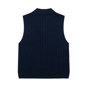 Classic Navy Cable Knit Vest